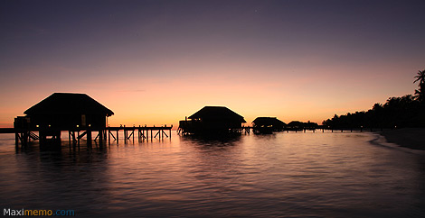 Coucher de soleil aux Maldives